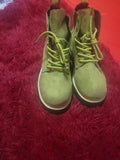 Green lace up ankle boot light weight