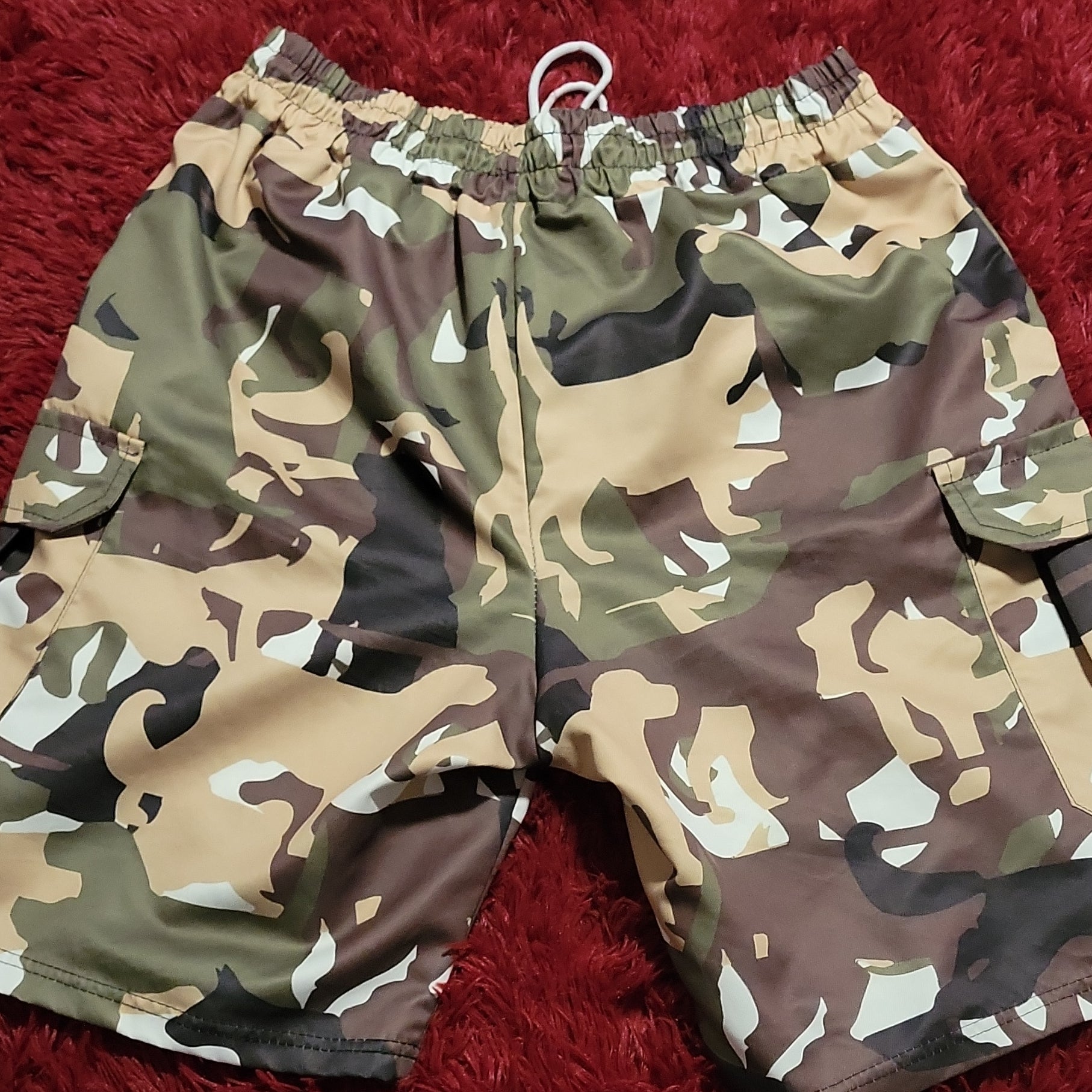 Solider shorts with drawstring cargo shorts